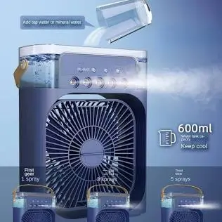 NEW Portable Fan Air Conditioners USB Electric Fan LED Night Light Water Mist Fun 3 In 1 Air Humidifie For Home